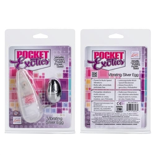 Premium Silver Pocket Exotics Vibrating Egg - Discreet & Powerful Personal Massager for Couples & Solo Play - Perfect for Travel, Date Nights & Spicing Up Your Intimate Life