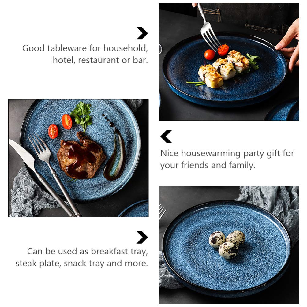 Ceramic Steak Plate - Western Food Dish for Pasta & Snacks - Durable Tableware for Dining