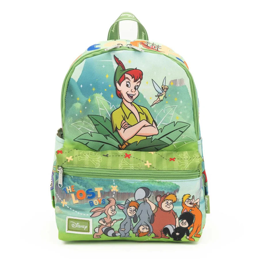 Disney Peter Pan Mini Backpack for Kids - 13 Inch Nylon School Bag with Adjustable Straps - Perfect for School, Travel & Disney Theme Parks