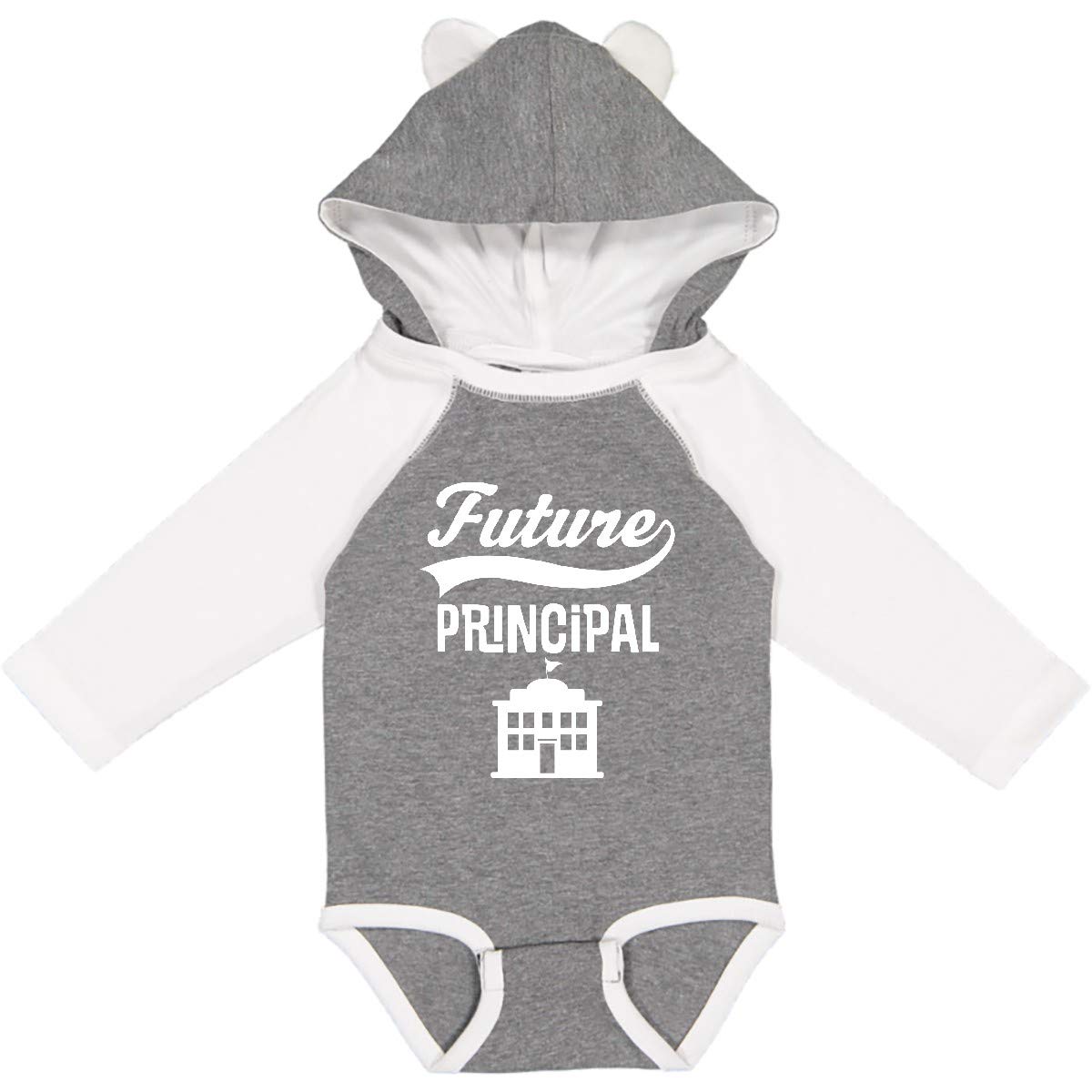 Inktastic Future School Principal Baby Bodysuit - Long Sleeve Creeper for Infants & Toddlers - Cute Teacher-Themed Outfit for School Events, Photoshoots & Everyday Wear