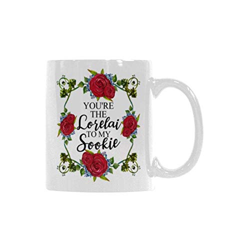 Funny 11 Oz White Ceramic Coffee Mug - 'You're The Lorelai To My Sookie' Quote - Perfect for Office Tea, Coffee Breaks & Gilmore Girls Fans Gift