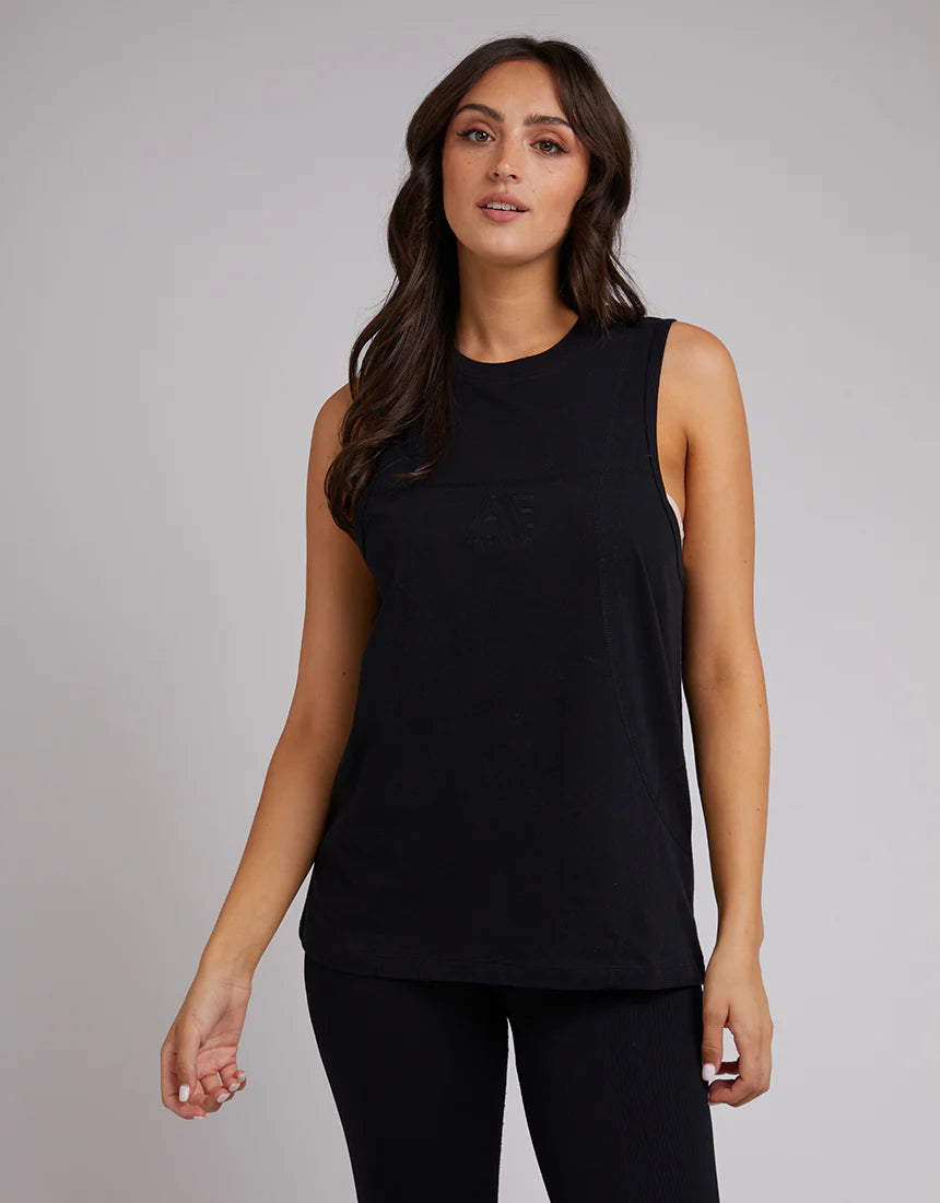 Anderson Tank Top for Women - Soft & Comfortable Black Stretch Cotton Casual Shirt | Perfect for Yoga, Gym, Running & Everyday Wear