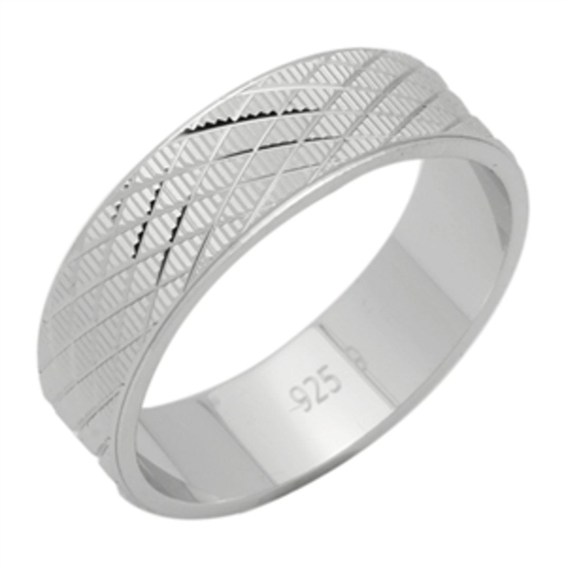 6mm 925 Sterling Silver Hammered DC Style Grooved Wedding Band Ring for Men & Women - Perfect for Couples, Anniversaries, and Everyday Wear