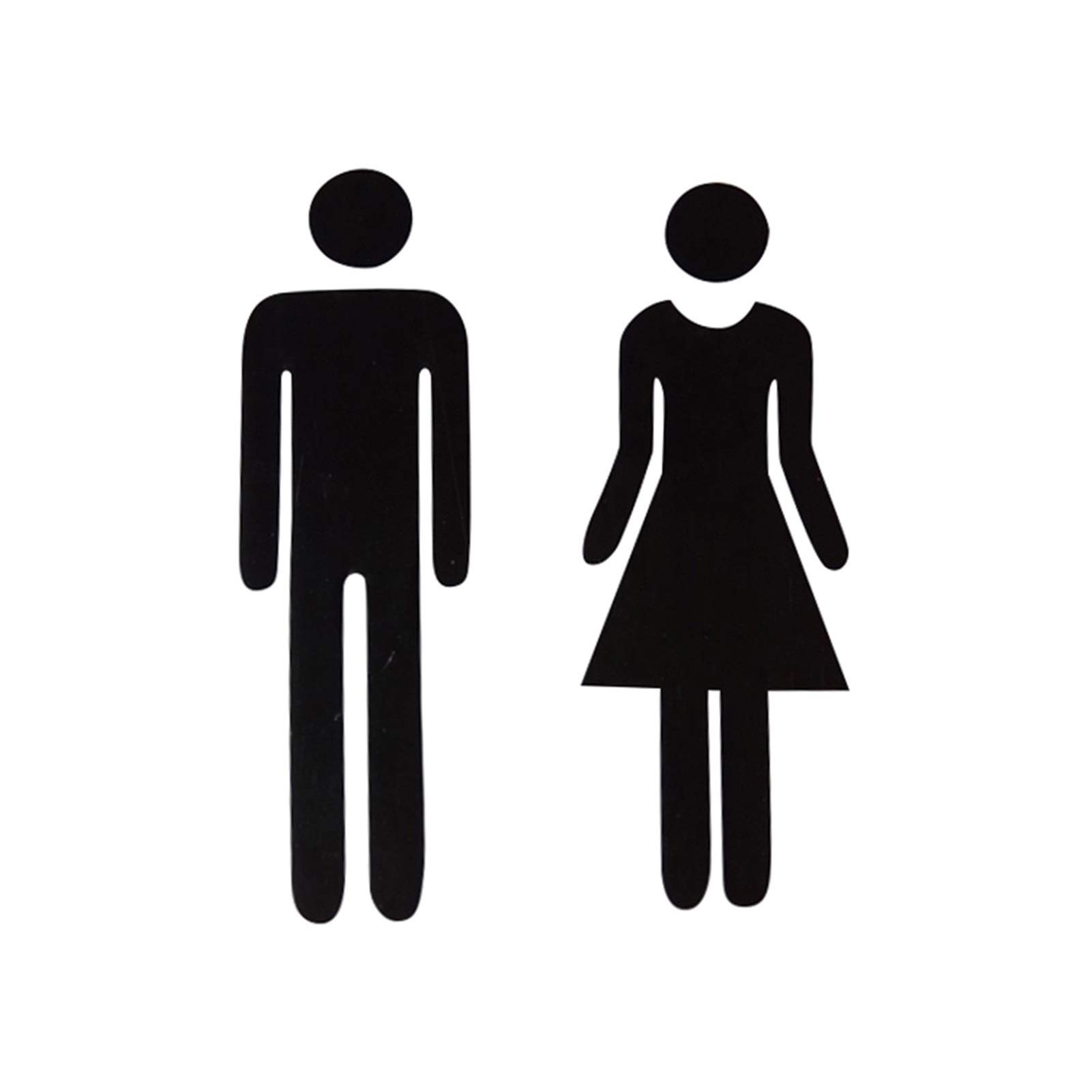 3D Mirror Stickers - Acrylic Funny WC Toilet Door Sign for Men & Women - Bathroom Wall Decals - DIY Home Decor (Black) - Perfect for Bathroom, Bedroom, Office & Cafe Entrance Decoration