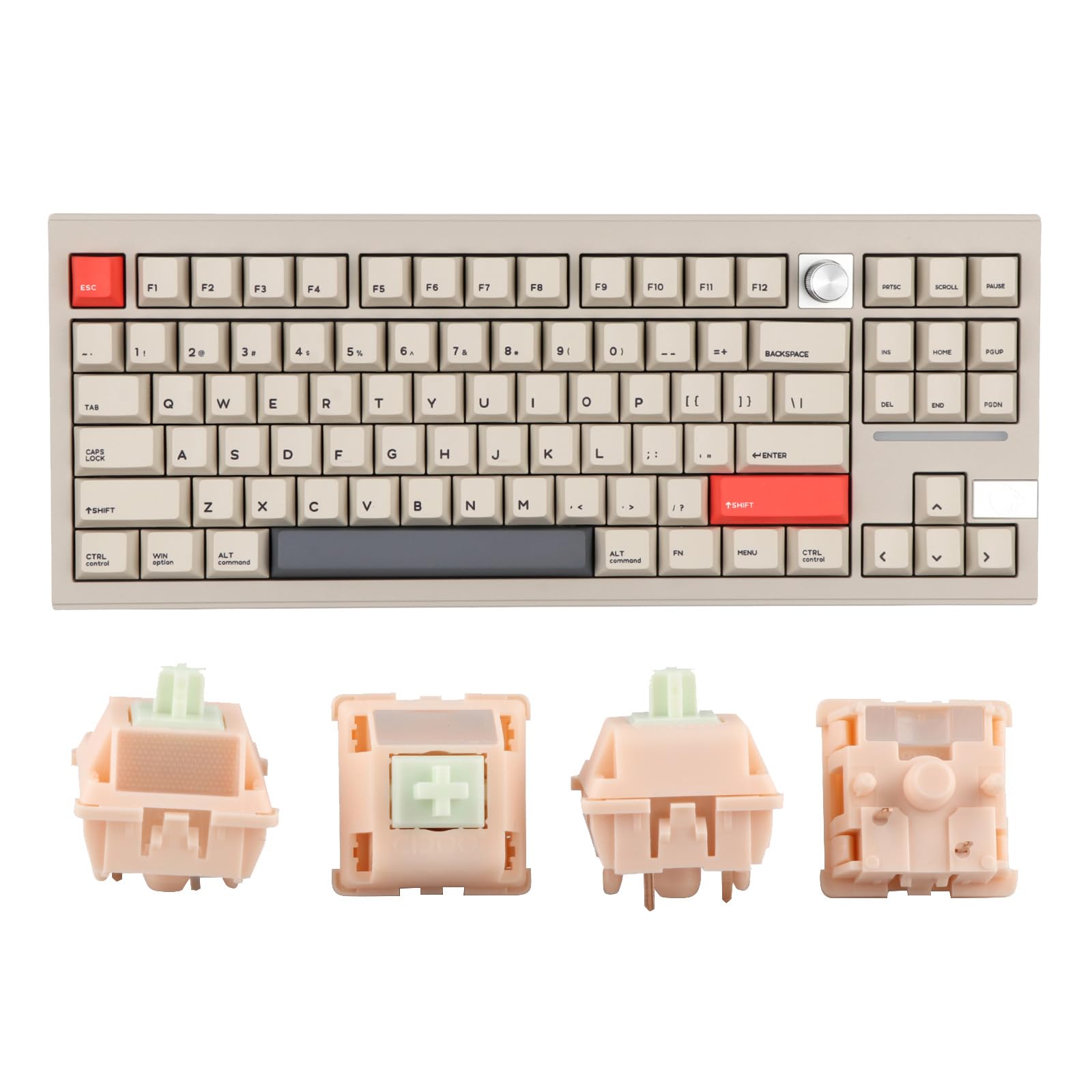 EPOMAKER CIDOO V87 75% Hot-Swappable Mechanical Keyboard with Mint Linear Switches - Compact RGB Backlit Wired Gaming Keyboard for PC, Mac, Typing & Office Work