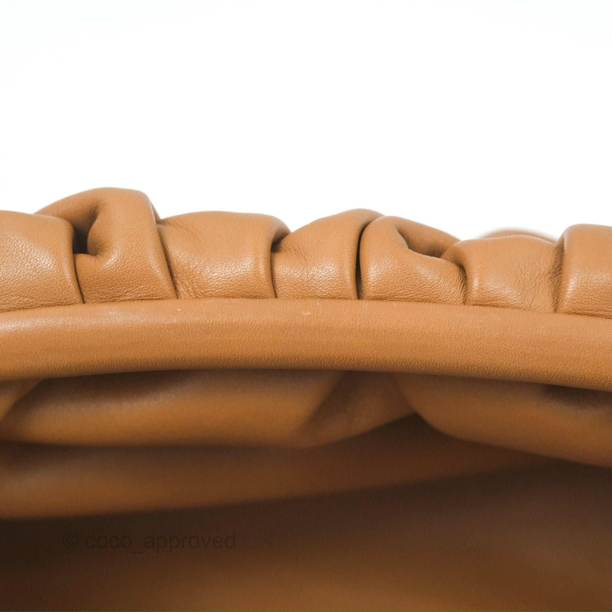 Bottega Veneta The Pouch Bag in Camel Butter Calfskin Leather - Luxury Shoulder Bag for Women, Perfect for Evening Events & Everyday Elegance