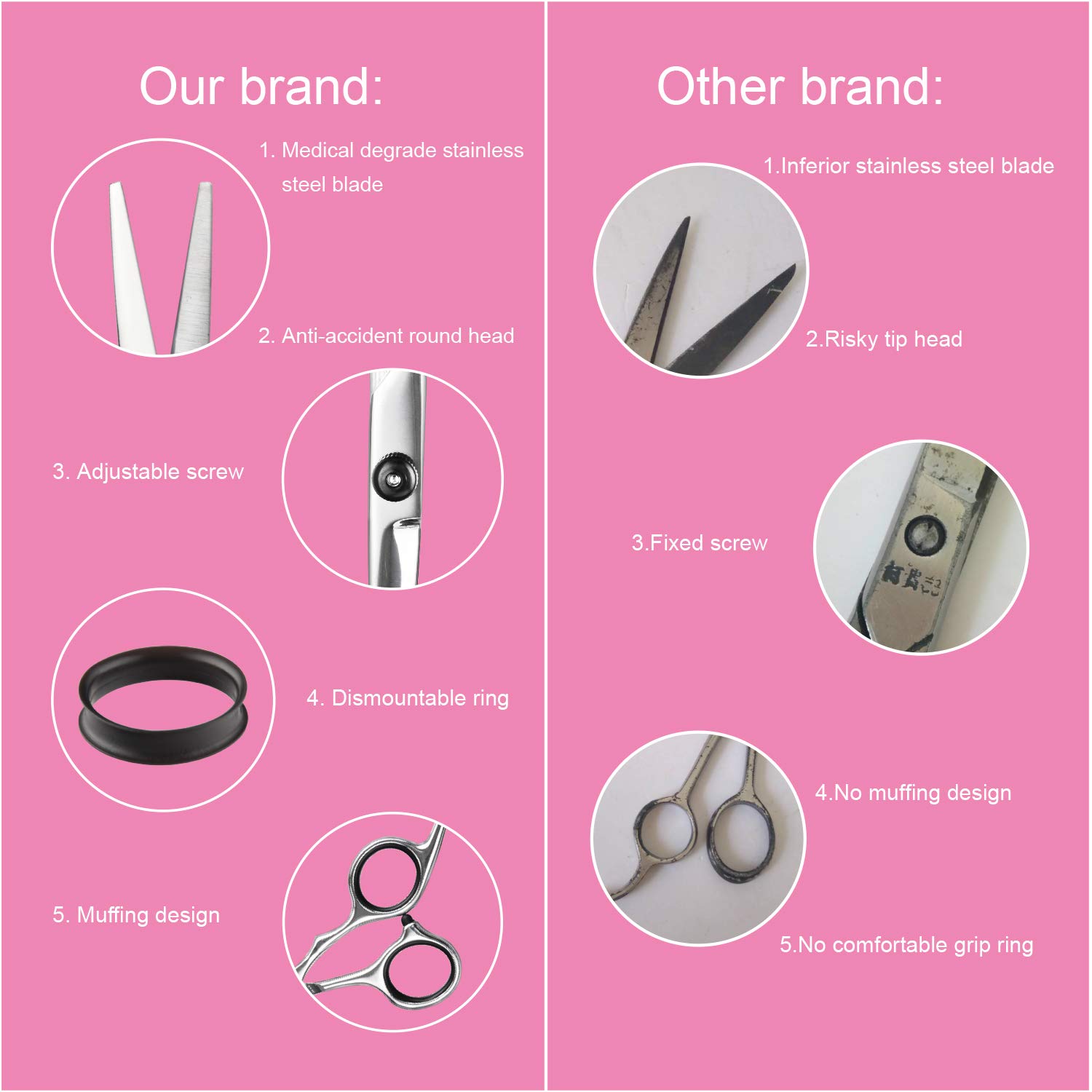 Professional Hair Cutting Scissors Set - 6