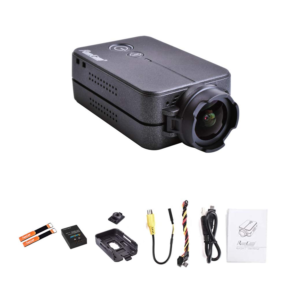 RunCam 2 1080P60fps Ultra HD Mini WiFi Sports Action Camera - Waterproof Outdoor Adventure Video Recorder with Replaceable Battery & WiFi APP Control (Black) - Perfect for Skiing, Surfing, Cycling & Extreme Sports Recording