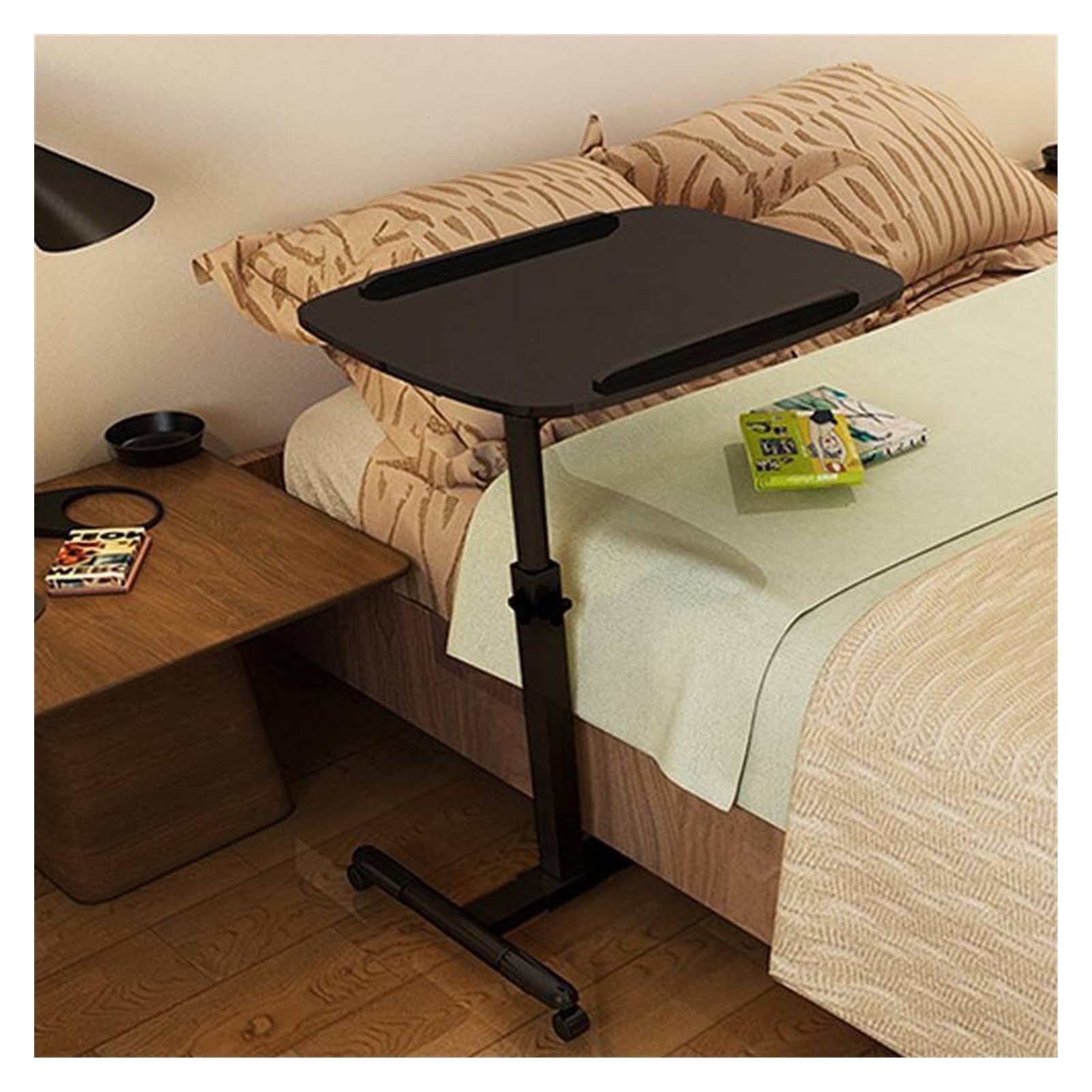 Adjustable Height Home Office Desk - Black Folding Computer Desk for Small Spaces, Dorm Room & Bedroom | Portable Lifting Study Desk with Storage | Perfect for Remote Work, Gaming & Online Classes