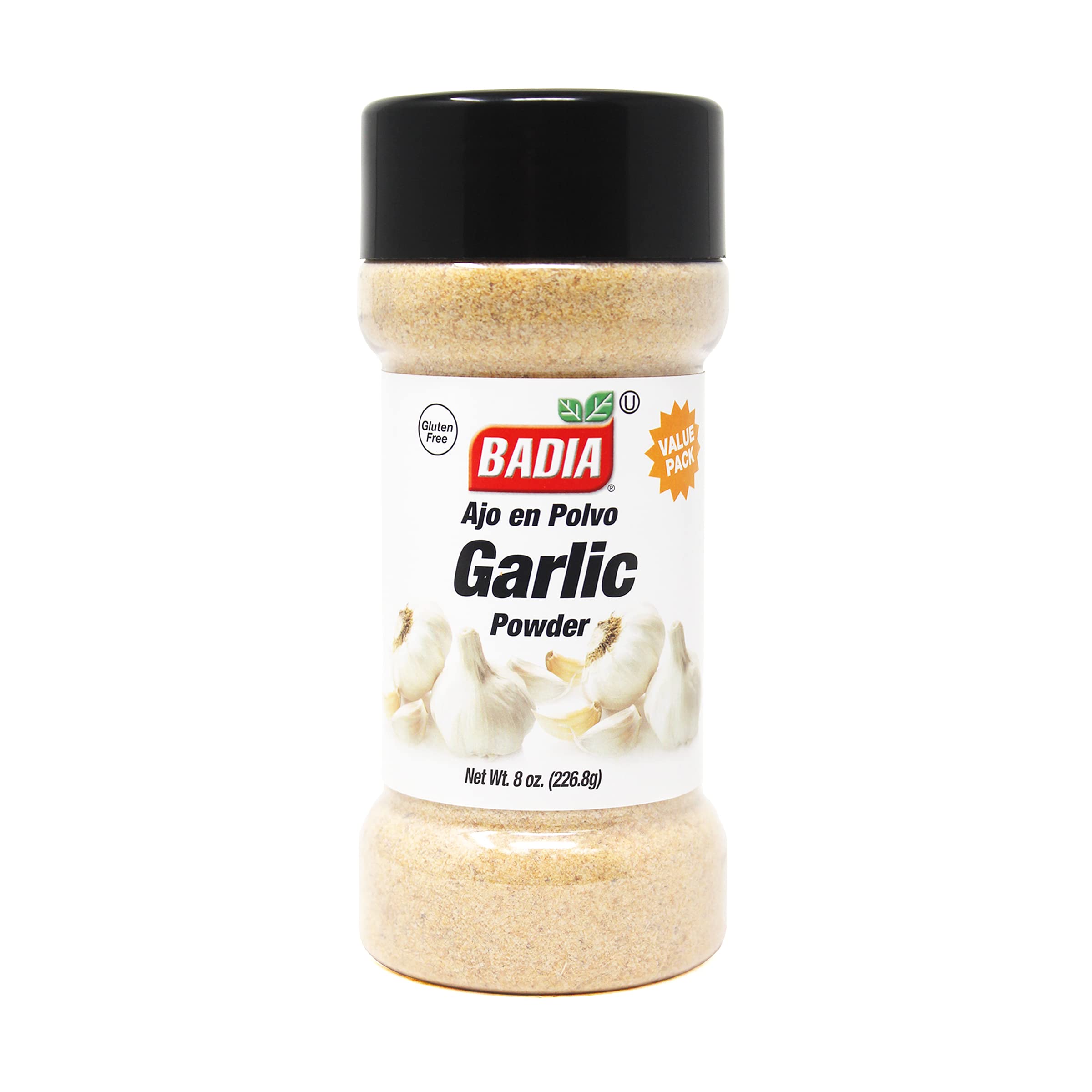 Badia Garlic Powder 8 oz - Pure & Natural Garlic Seasoning for Cooking, Baking & Grilling - Perfect for Italian, Mexican & Asian Dishes