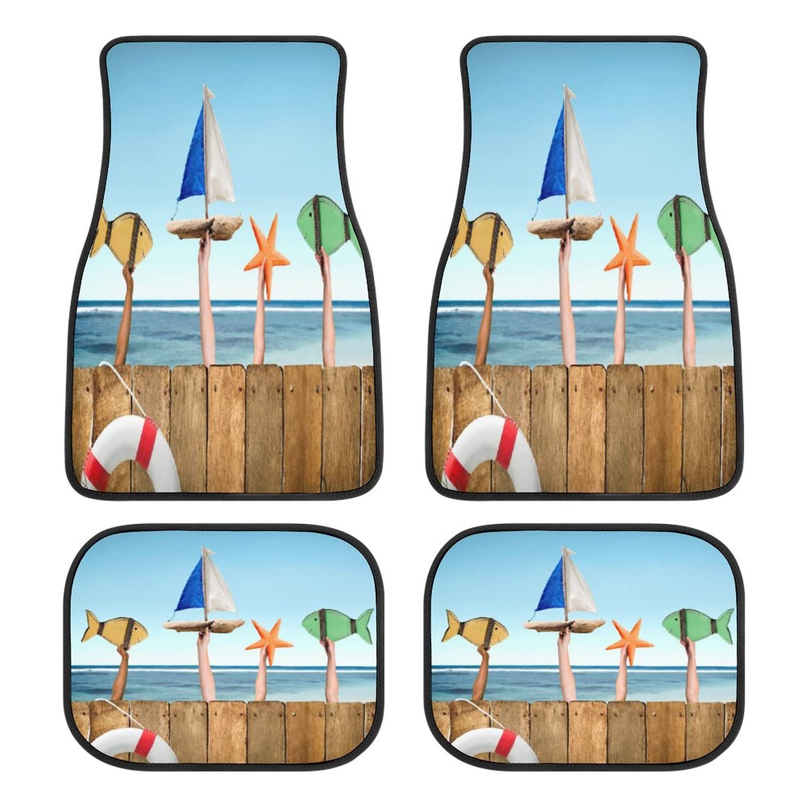 Universal Custom Car Floor Mats Set of 4 - Personalized Auto Upholstery for Cars, Trucks & SUVs | Waterproof All-Weather Protection | Perfect for Beach Trips, Daily Commute & Off-Road Adventures