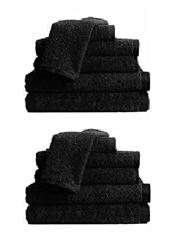 Buy-Rite Premium Black Salon Towels - 24 Pack | Soft & Absorbent Hair Styling & Spa Towels for Salons, Barbershops & Home Use