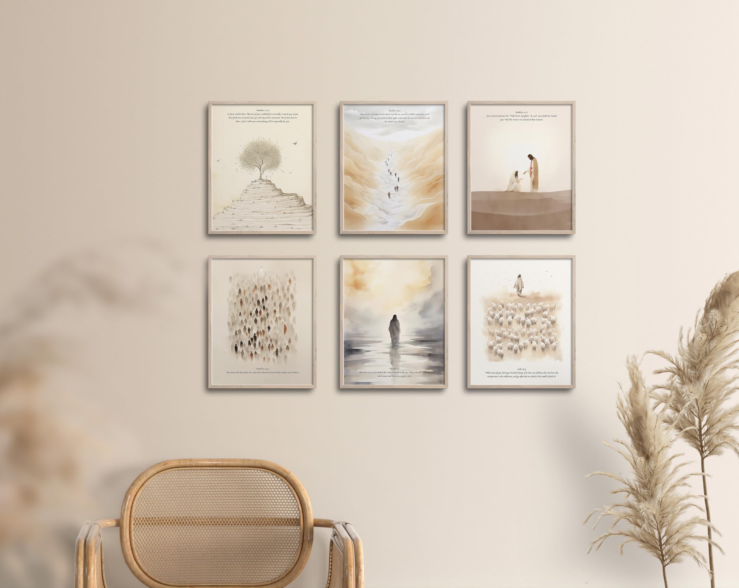 Christian Wall Art Set - Bible Verses Decor for Home & Classroom