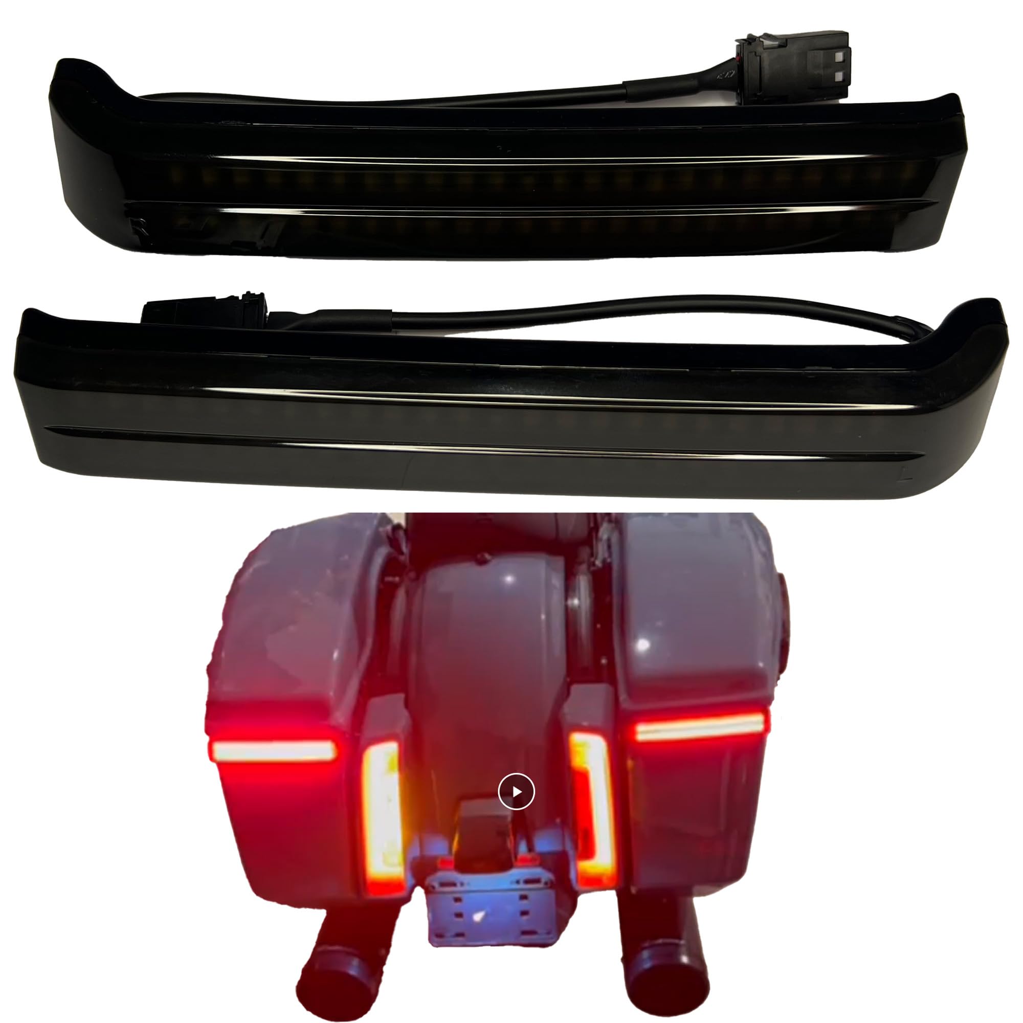 2023 CVO & 2024 Harley Davidson Touring Saddlebag Lights - Smoked Dual-Row Sequential Turn Signal with Run/Brake Function | Motorcycle Safety & Customization Accessories for Night Riding & Highway Visibility