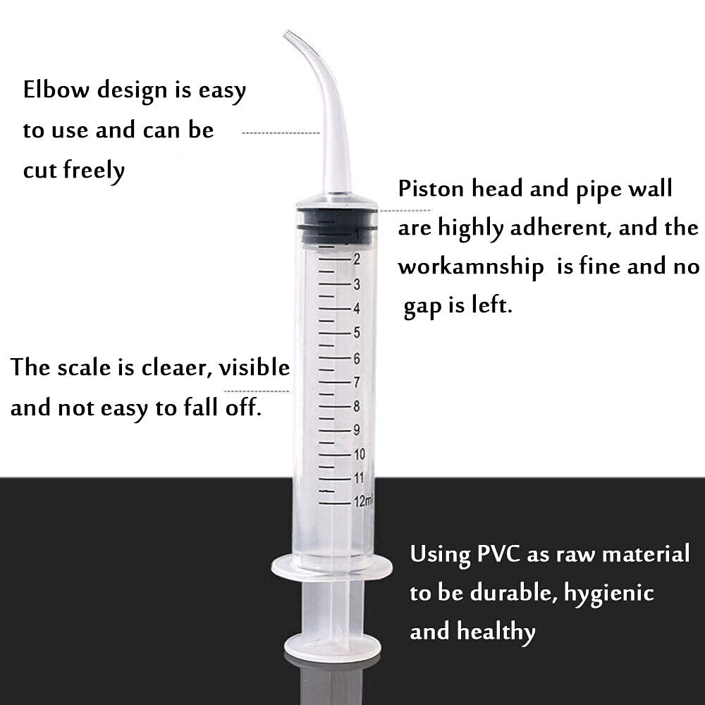 50 Pack Dental Irrigation Syringes with Curved Tip & Measurement - Oral Care Syringe for Tonsil Stones, Dentist Implants, Teeth Cleaning & Liquid Feeding - Perfect for Home Dental Care & Professional Use