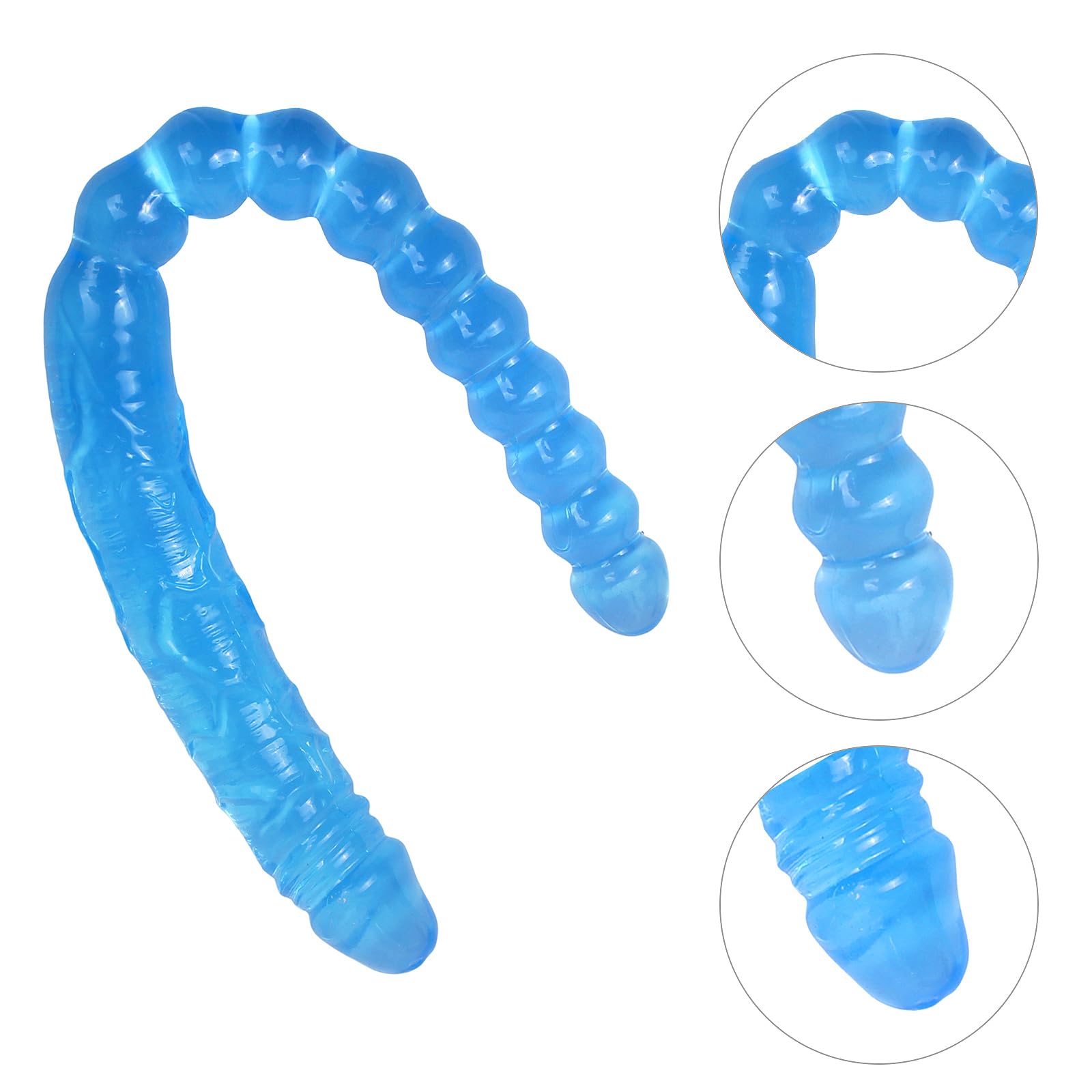 17.7 Inch Double Ended Dildo - Realistic Flexible Penis & Beads Adult Sex Toy for Couples & Lesbian Play - Perfect for Roleplay & Solo Use