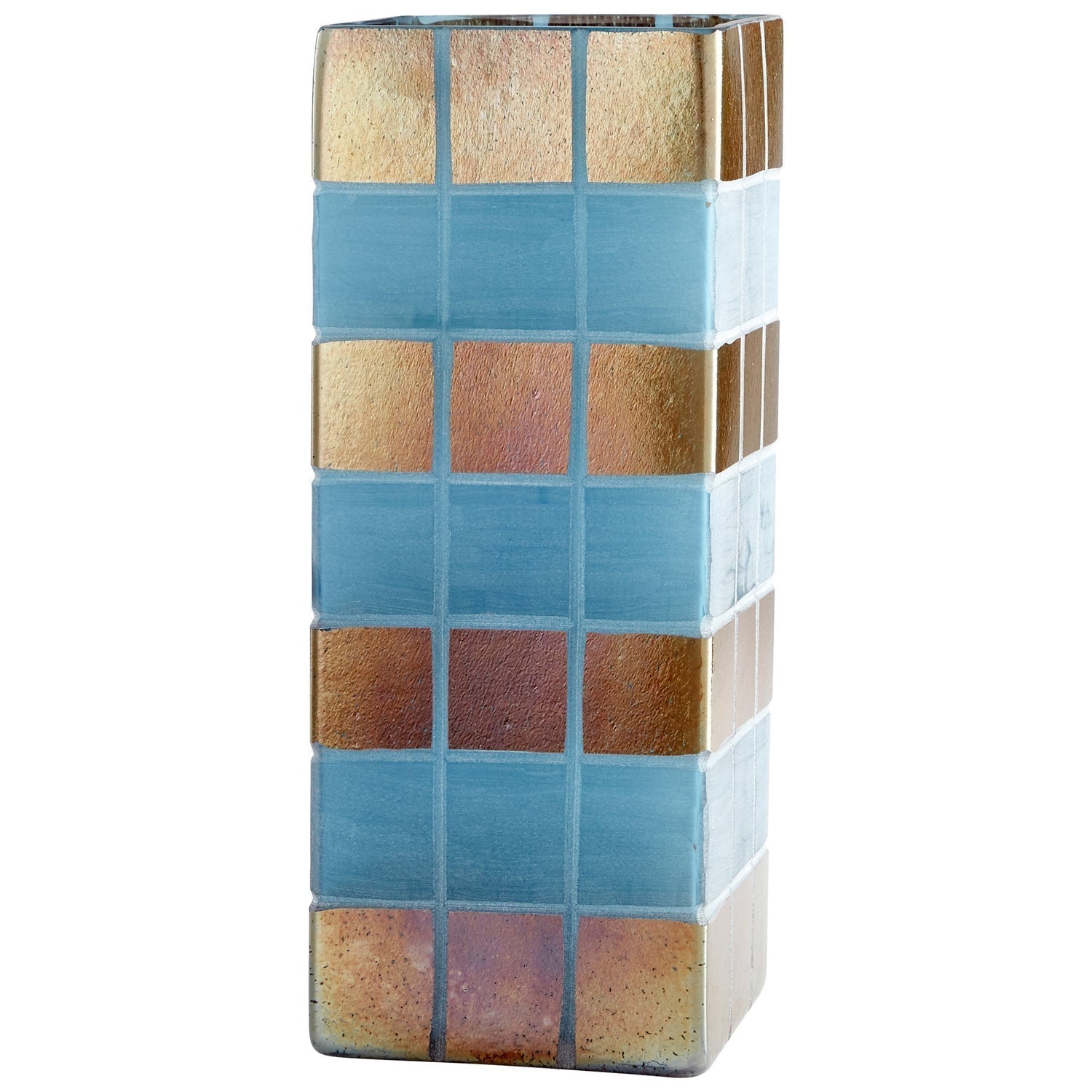 Cyan Design 10488 Aurum Vase - Small Iridescent Gold & Blue Glass Vase for Home Decor, Wedding Centerpiece, or Gift Idea