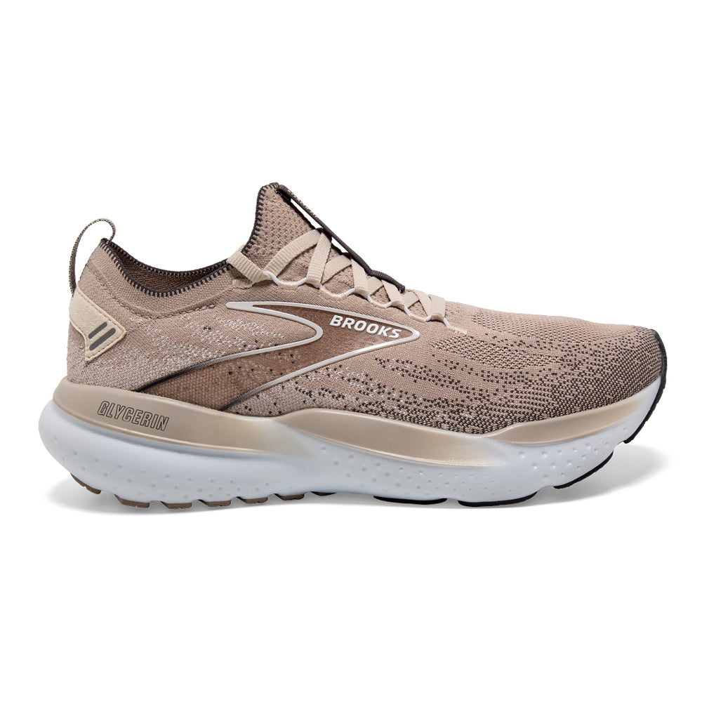 Brooks Glycerin StealthFit 21 Running Shoes for Men - Chateau Grey/Forged Iron - Size 8 D Medium - Cushioned Road Running & Gym Training Shoes