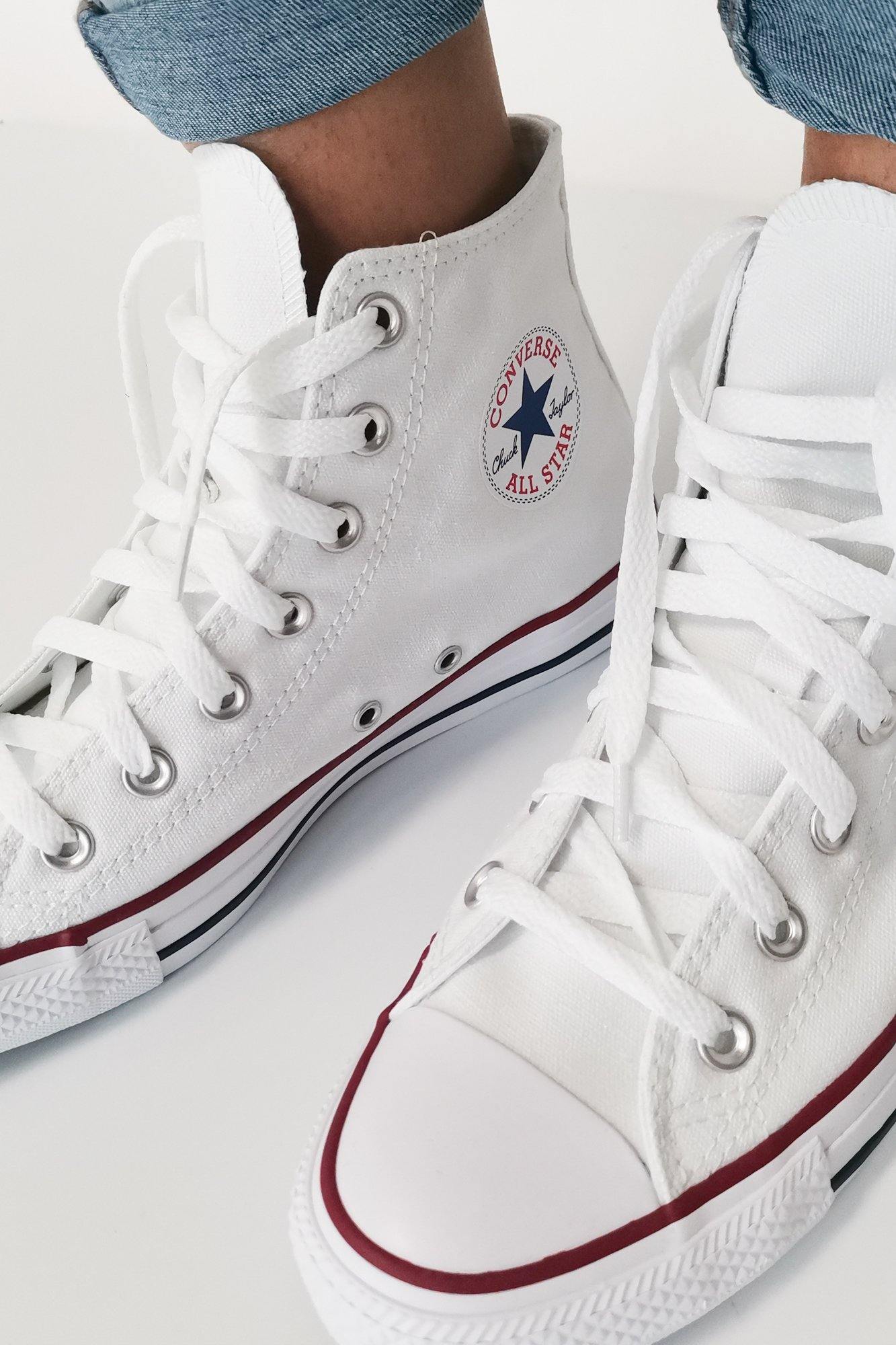 Converse Chuck Taylor All Star High Top White Sneakers - Classic Unisex Canvas Shoes for Casual Wear, Street Style & Everyday Fashion