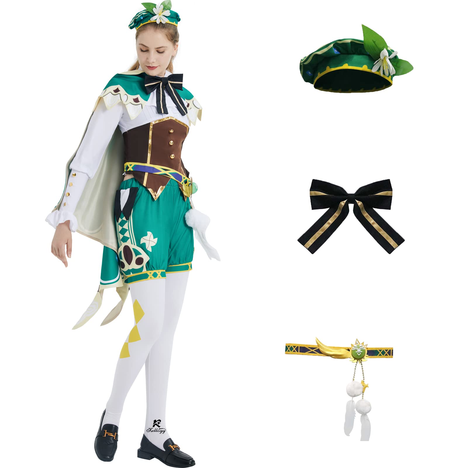 Hutao Venti Amber Cosplay Costume Outfit Full Set for Halloween, Anime Conventions & Genshin Impact Fans - Perfect for Cosplay Events, Halloween Parties & Themed Gatherings