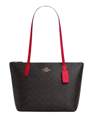 Coach Fiona Zip Tote Bag in Signature Canvas - Stylish & Durable Women's Handbag for Work, Travel & Everyday Use