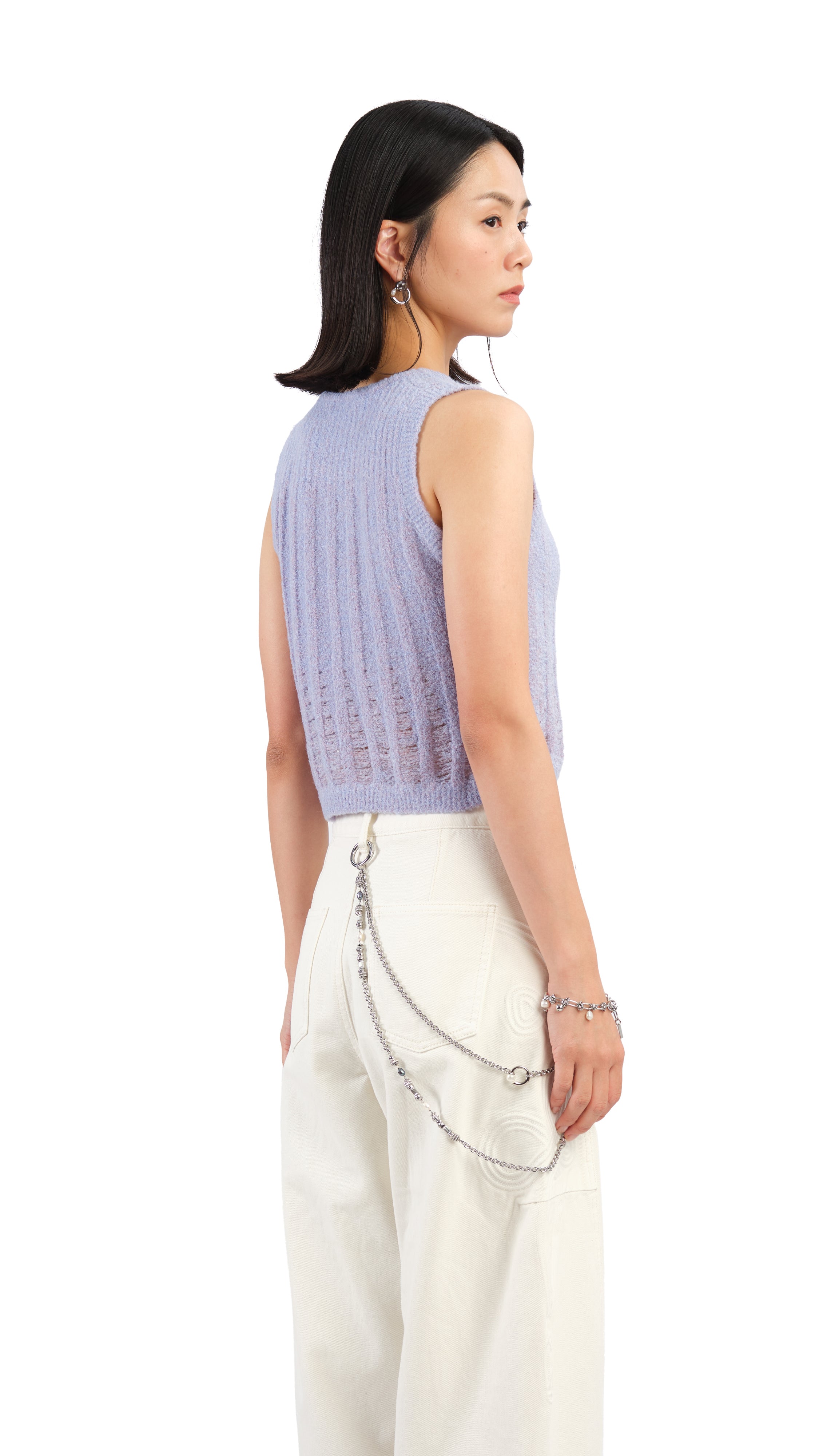 Stylish Boucle Cropped Vest for Women - Trendy Knit Cardigan Top for Layering - Perfect for Office Wear, Casual Outfits & Spring Fashion
