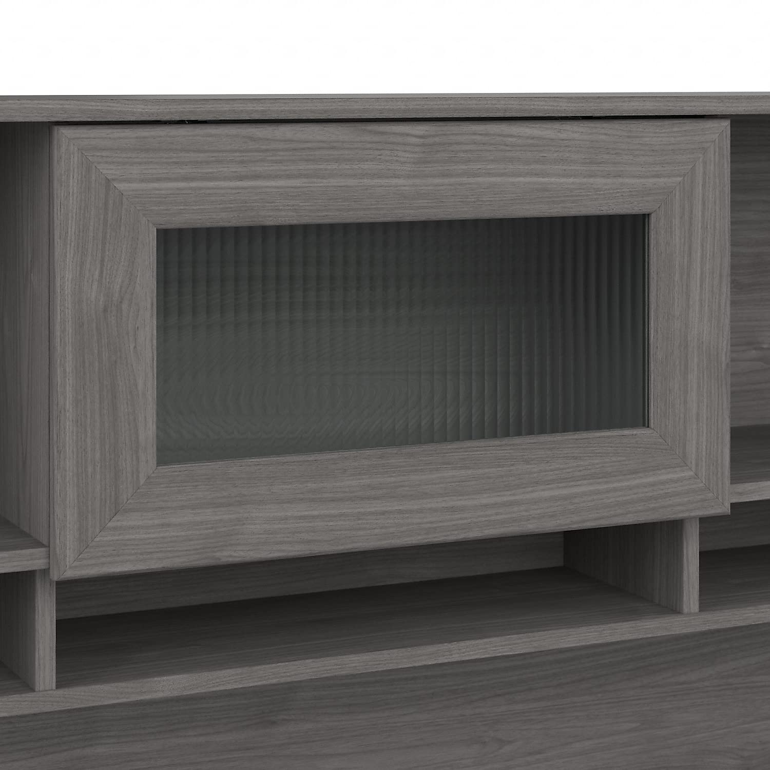 Bush Furniture Cabot 60W Hutch in Modern Gray - Stylish Home Office Desk with Storage Shelf, Perfect for Small Spaces & Work from Home Setup
