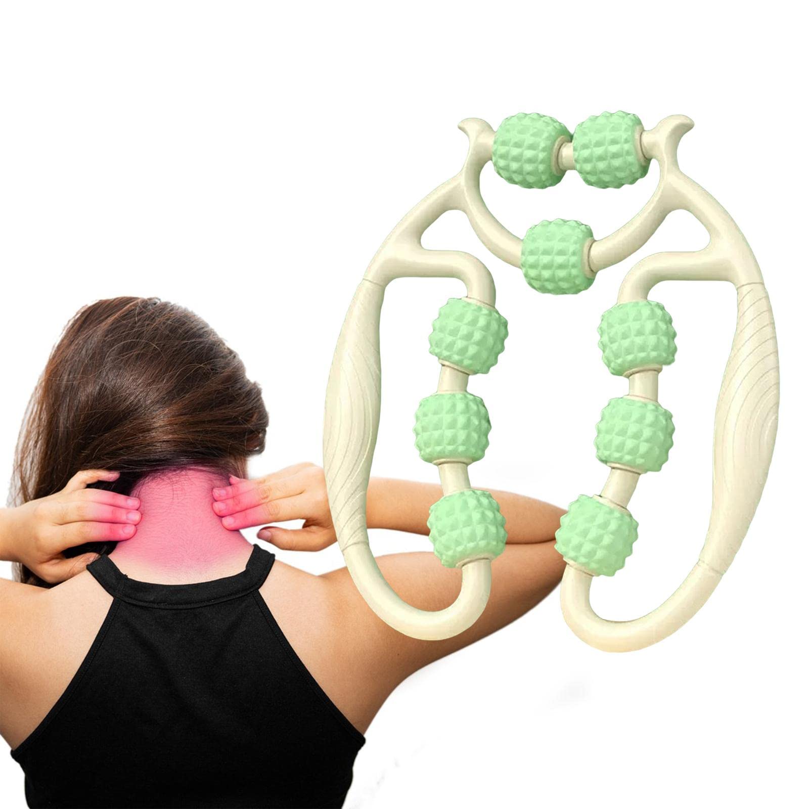 9-Wheel Muscle Massage Roller for Legs & Arms - Manual Massage Tool to Relieve Tight Muscles, Tennis Elbow & Post-Workout Soreness - Perfect for Gym, Yoga & Recovery Therapy