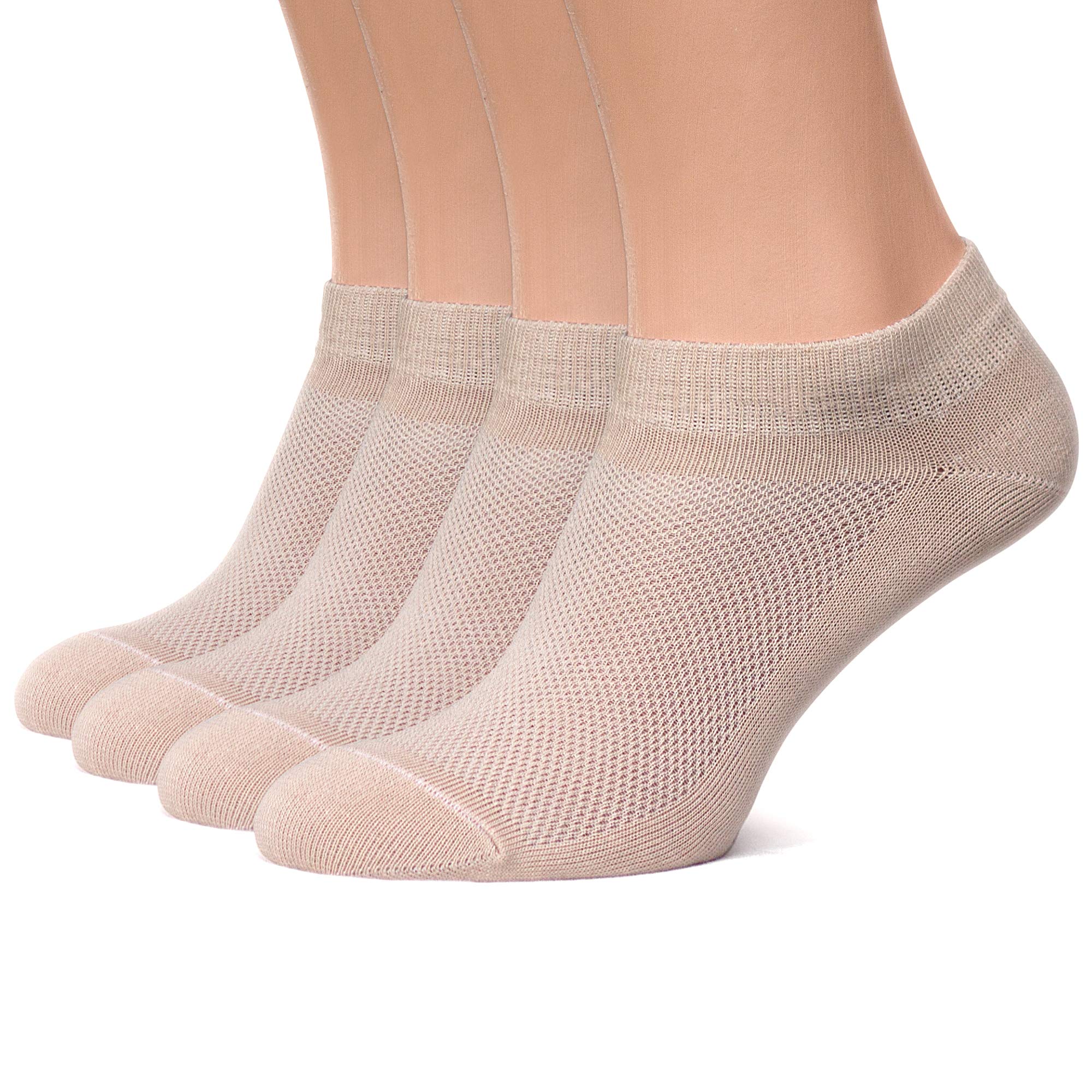 Premium Women's Ankle Socks - Ultra Thin Breathable Cotton for Running & Sports (4 Pairs)