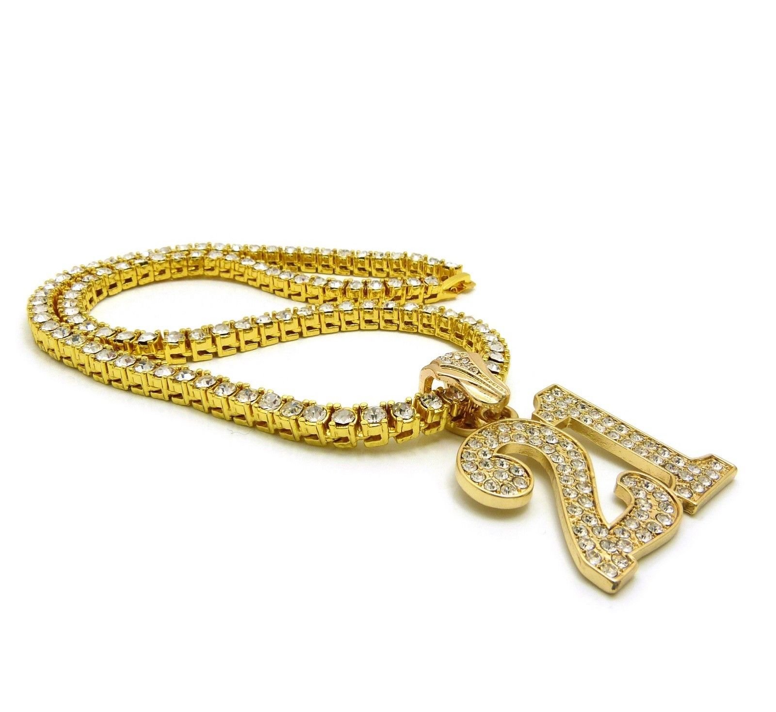 Hip Hop Iced Out Gold Plated Savage 21 Pendant & 3mm 18
