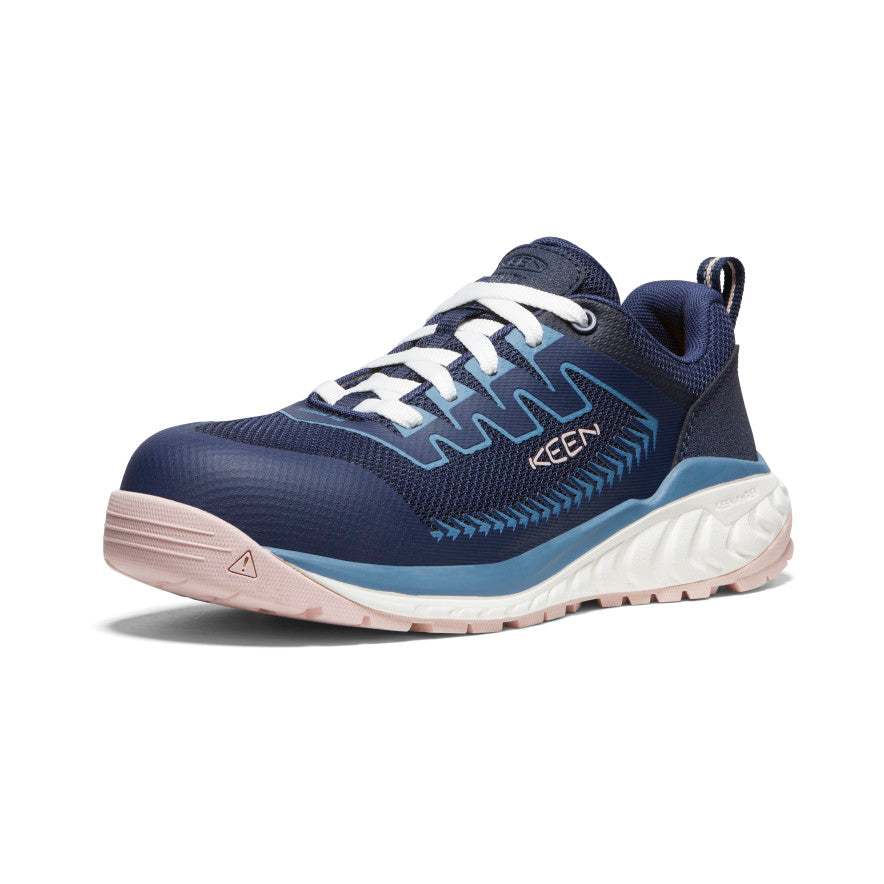 Women's Arvada Work Sneaker with Carbon Toe - Navy/Peach Whip | Comfortable & Durable Safety Shoes for Construction, Warehouse & Outdoor Work