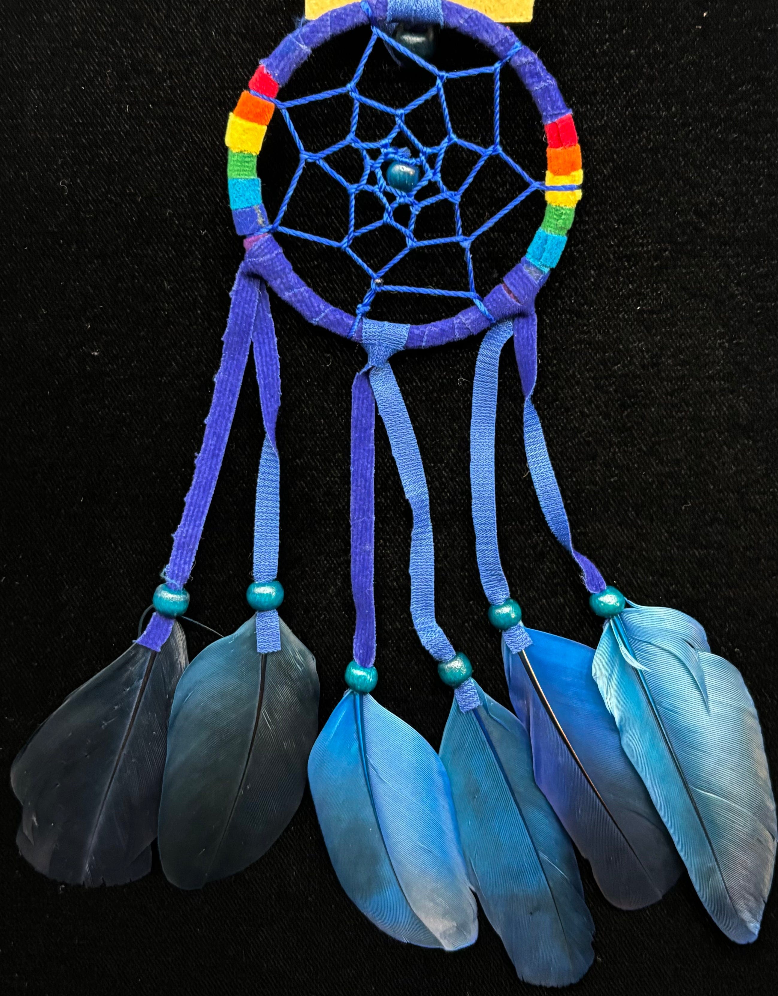 Blue Dream Catcher Handmade Native American Wall Hanging Decor - Perfect for Bedroom, Nursery & Boho Home Decor