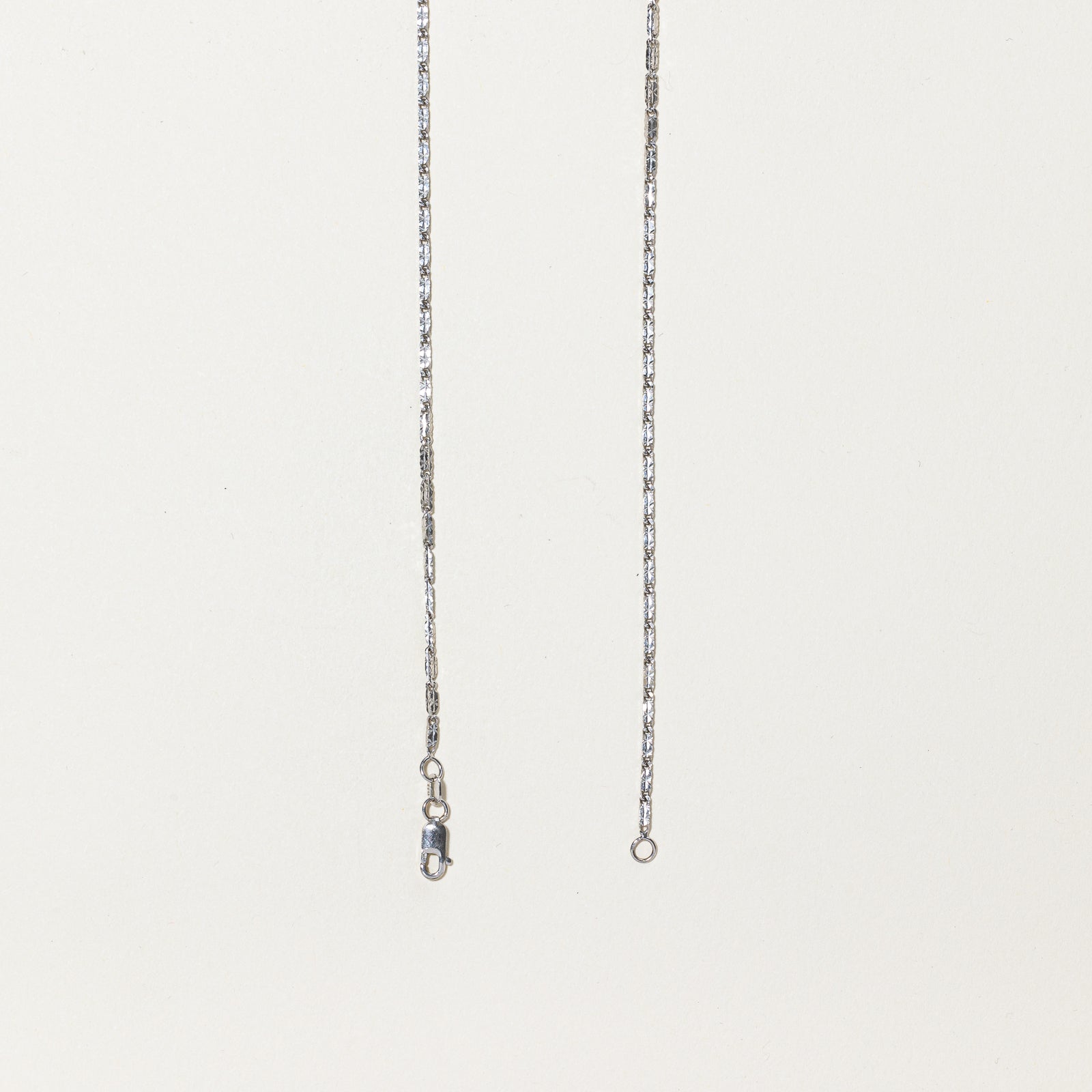 10K White Gold Fancy Chain Necklace - 18 Inch Elegant Dainty Jewelry for Women | Perfect for Weddings, Parties & Everyday Wear
