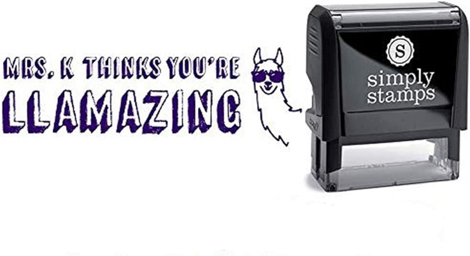 Custom Self-Inking Teacher Stamps with 49 Fun Designs - Motivational Phrases for Grading - Perfect for Classroom, Homework & Library Books (Llamazing Large Stamp) - Great for Teachers, Homeschooling & Student Encouragement