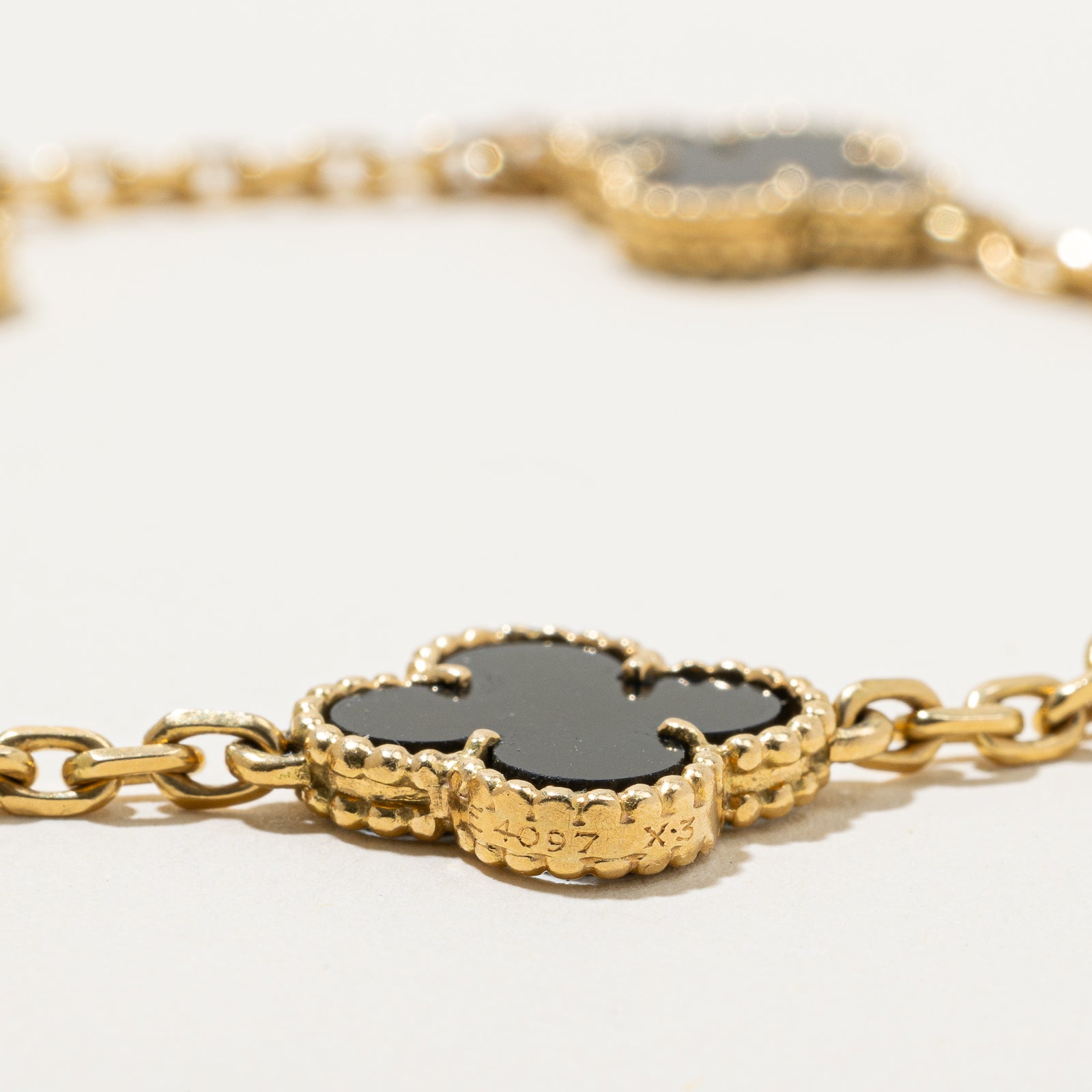 Van Cleef & Arpels Vintage Alhambra Bracelet - 5 Motifs, 7.50ctw, 8.5 Inches - Luxury Jewelry for Women, Perfect for Weddings, Parties & Special Occasions