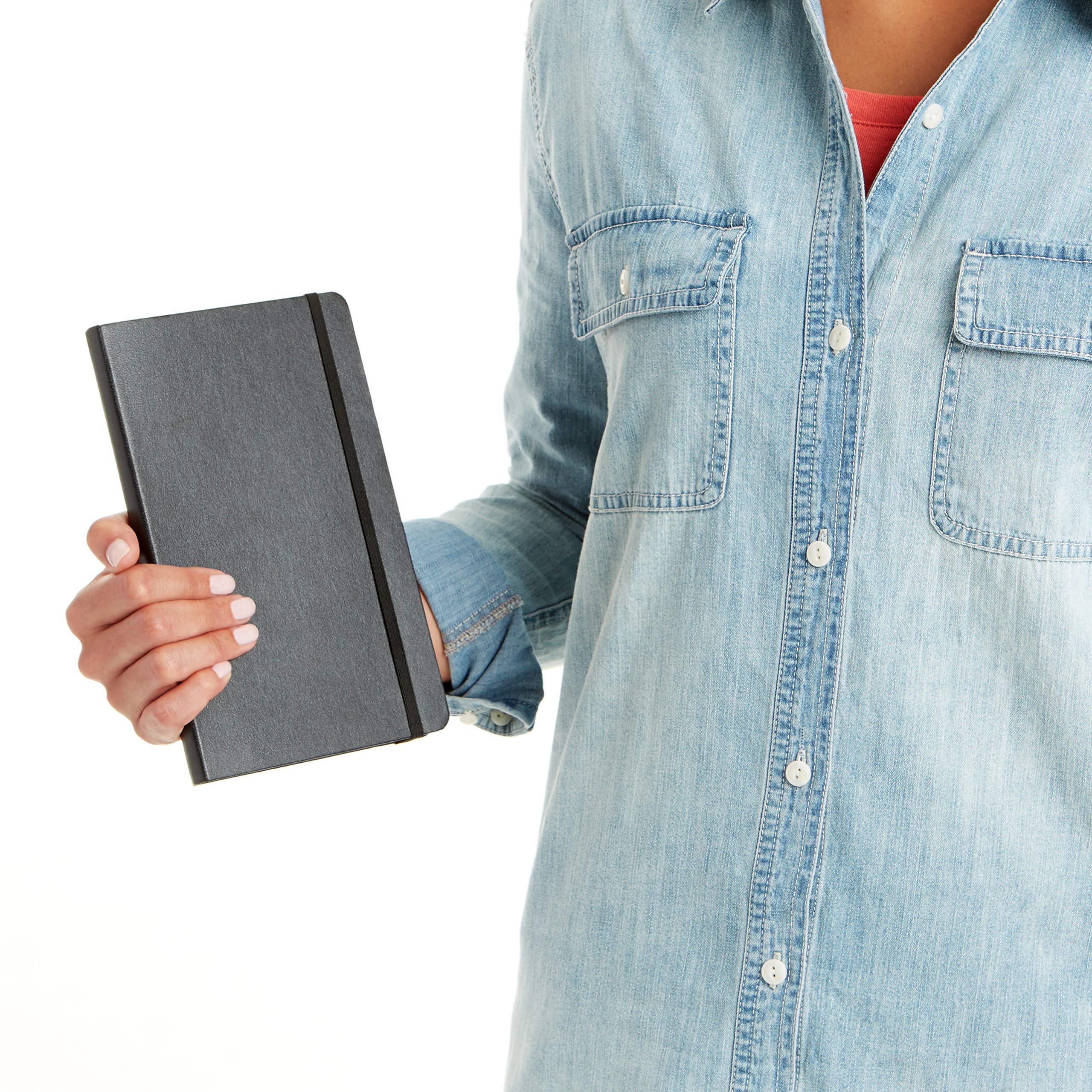 Amazon Basics Classic Grid & Lined Hardcover Notebook - 240 Pages, 5.7