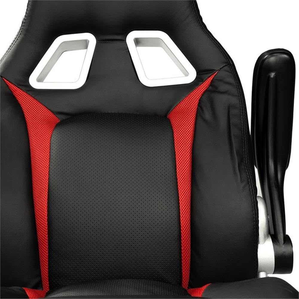 Furniture of America Trevor Black Faux Leather Adjustable Office Chair - Ergonomic Desk Chair for Home & Office Workspace