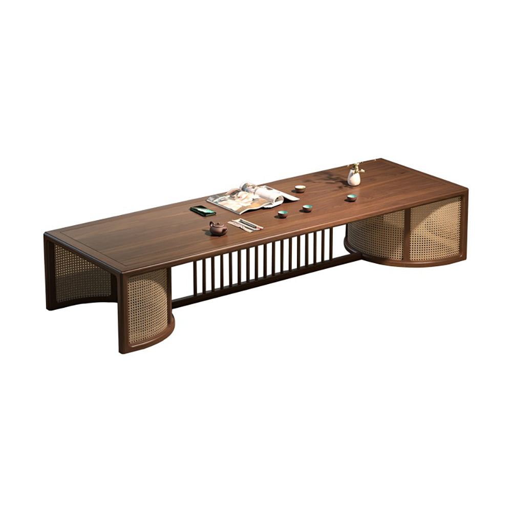 Premium Black Walnut Wood Japanese Style Tea Table Set - Traditional Zen Tea Ceremony Table with 4 Chairs - Handcrafted Dining Set for Home, Garden & Meditation Spaces