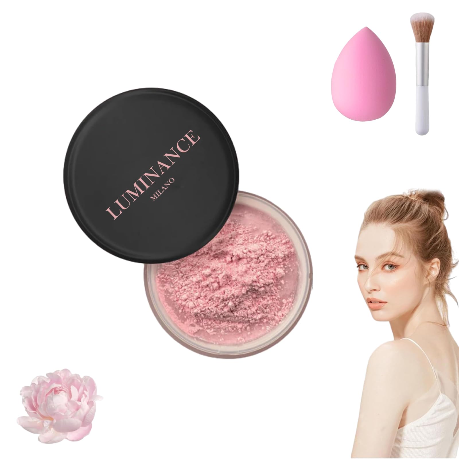 Luminance Milano Pink Blurring Setting Powder - Translucent Finishing Powder for All Skin Tones | Matte Makeup, Oil Control & Pore Minimizing | Perfect for Daily Wear, Photo Shoots & Special Events
