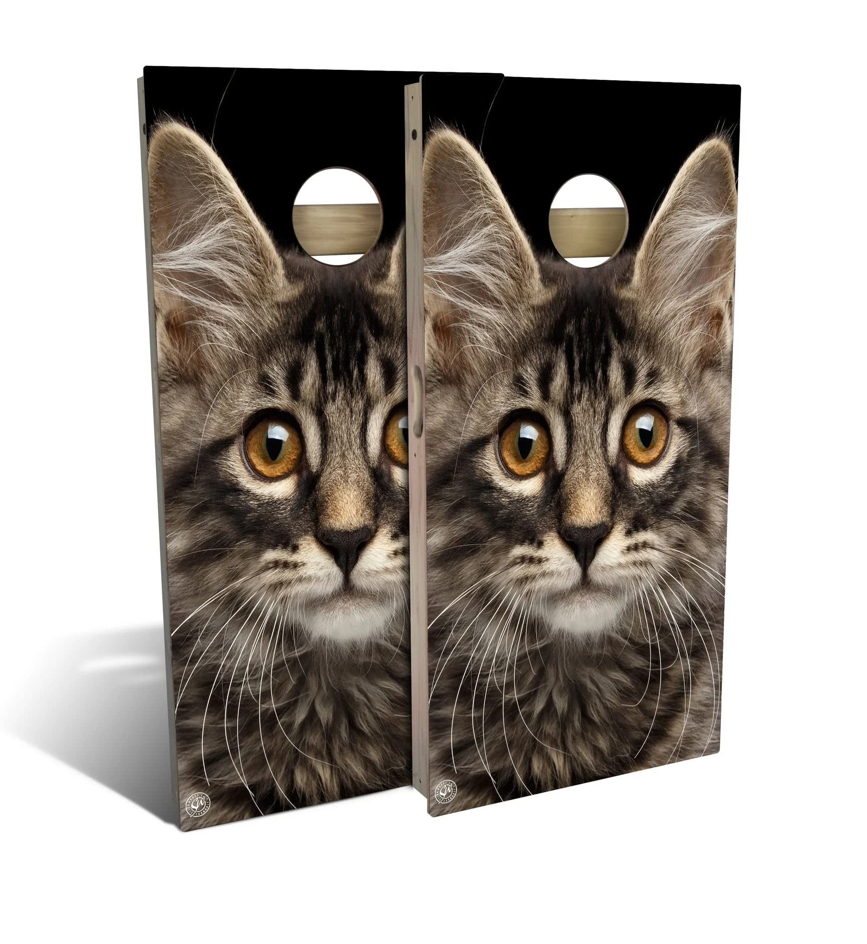 Skip's Garage Premium Cat Cornhole Board Set - 2 Boards & 8 Bags - Custom Size & Accessories - Outdoor Lawn Games for Parties, BBQ, Tailgating & Backyard Fun
