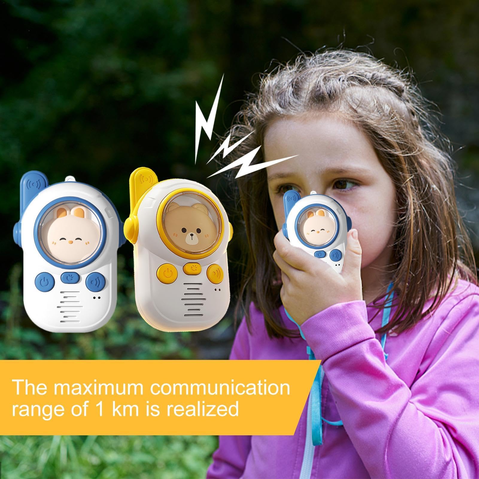 Wiclnyg Kids Walkie Talkies - Long Range Toy Radios for Boys & Girls, Indoor & Outdoor Play, 2-Way Communication, Fun Pretend Play Toy for Camping, Hiking, and Backyard Adventures