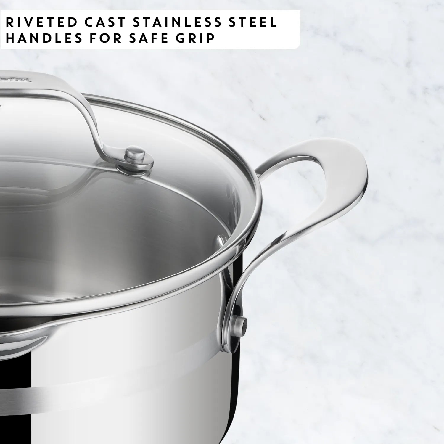 Jamie Oliver by Tefal 3-Piece Stainless Steel Induction Cookware Set with Lids - Perfect for Home Cooking, Professional Kitchens & Induction Stovetops