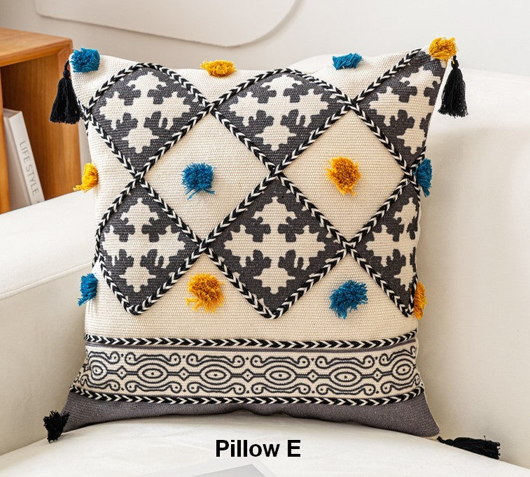 Modern Geometric Throw Pillows - Oriental Square Couch Pillows for Living Room Decor, Bohemian Style Decorative Sofa Pillows | Perfect for Home Decor, Accent Seating & Cozy Living Room Styling