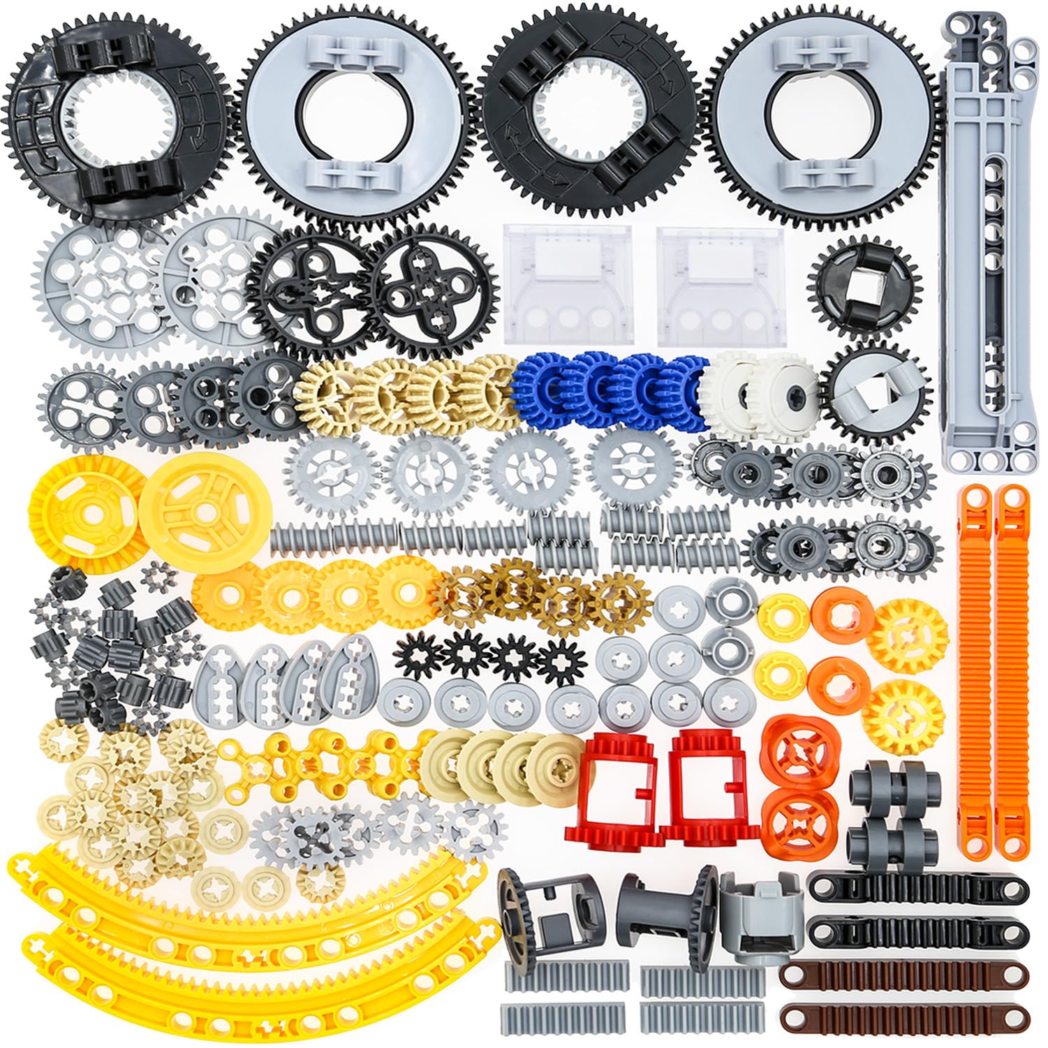 162pcs Technic Building Parts - Gears, Axles, Pins & Connectors - Compatible with Lego Technic Sets | MOC Replacement Pieces for Gearbox, Differential, Engine & Cam Kits | Perfect for DIY Technic Models & STEM Projects