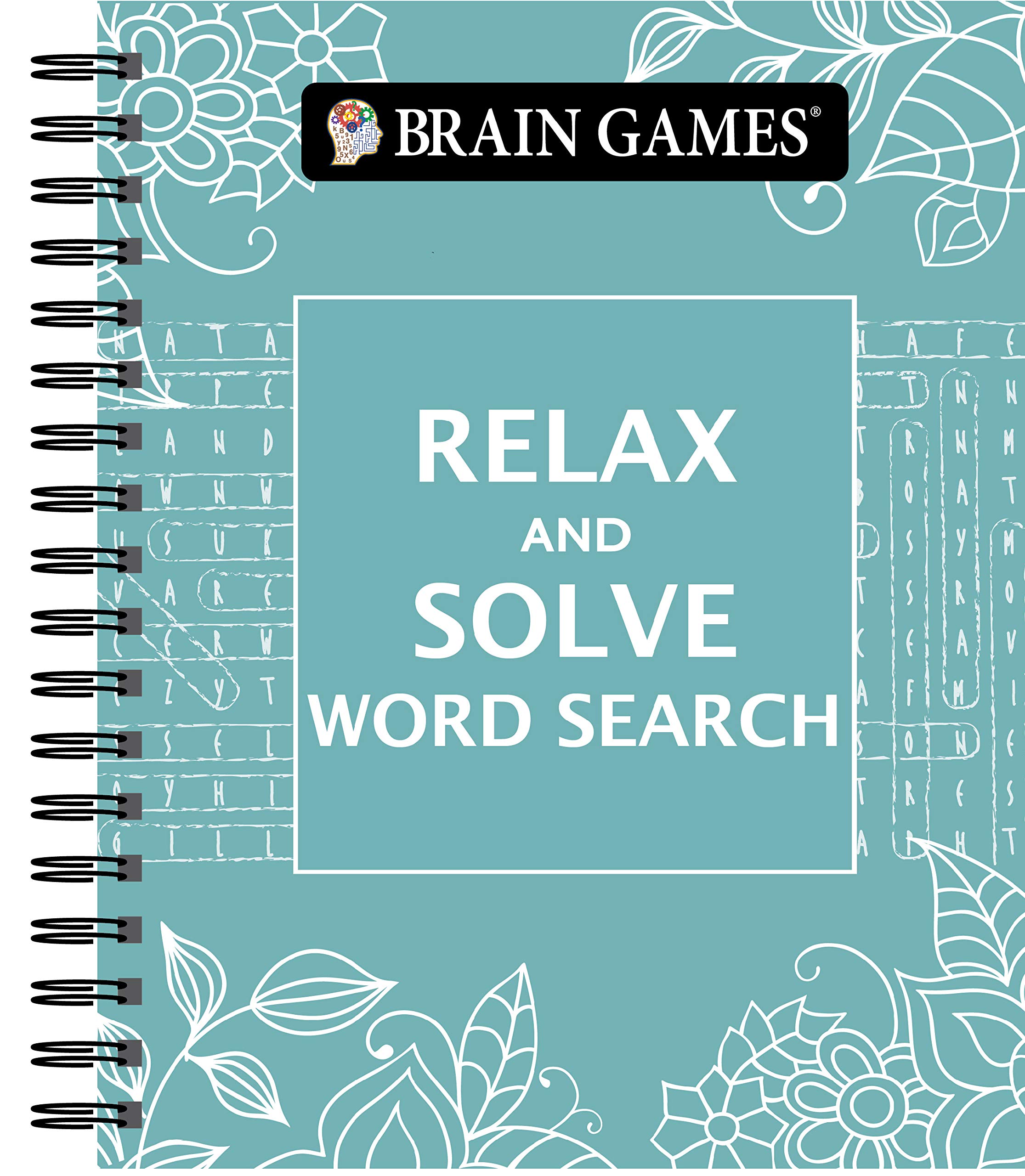 Brain Games - Relax and Solve: Word Search Puzzle Book for Adults (Teal) | Stress Relief, Travel Entertainment & Cognitive Exercise