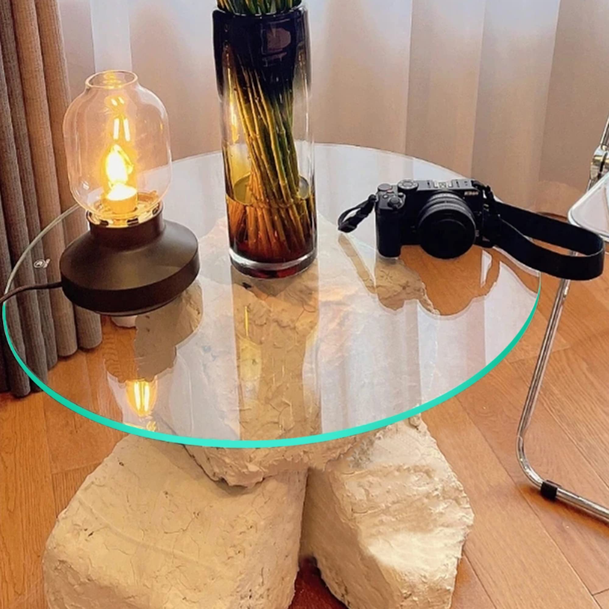 36 Inch Round Tempered Glass Table Top - 0.35