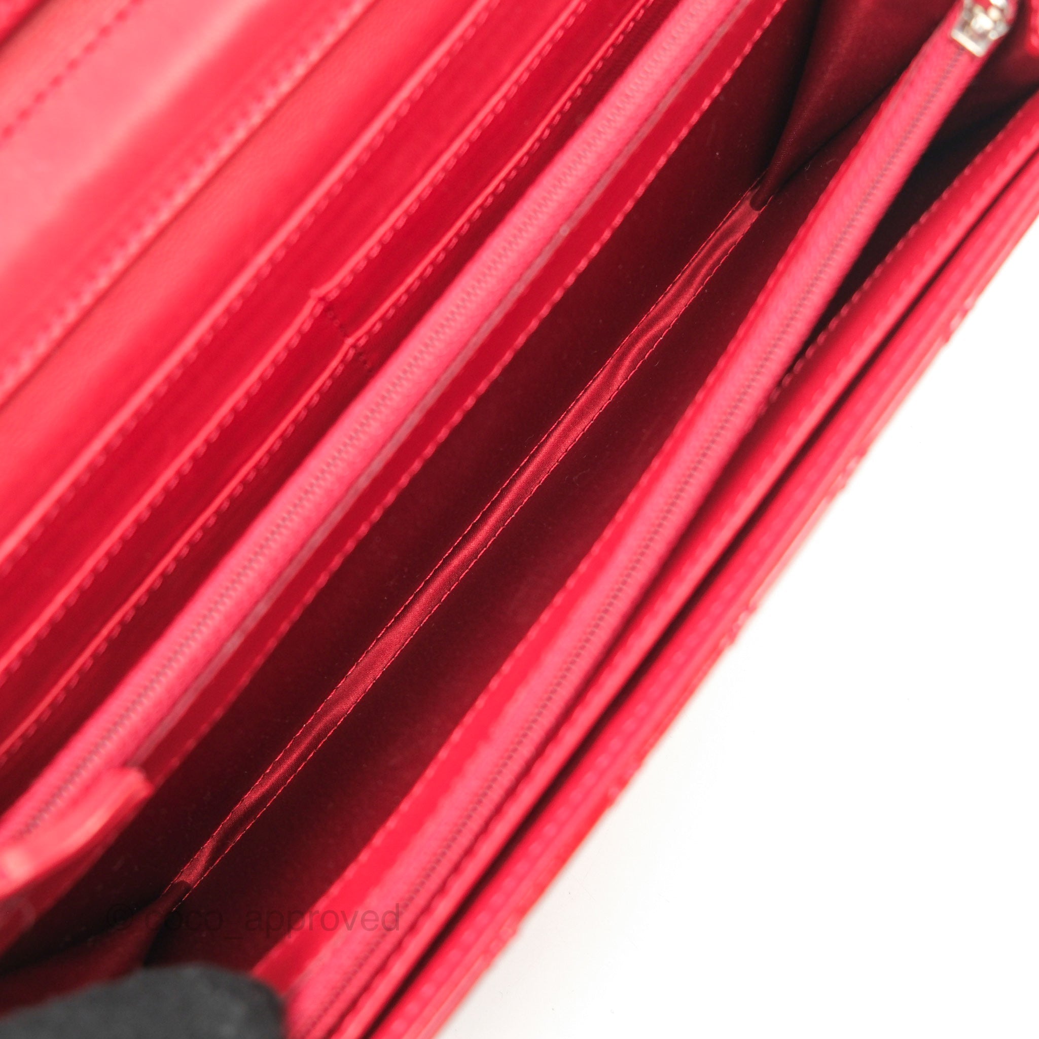Chanel Brilliant East West Flap Clutch with Chain - Red Patent Leather & Silver Hardware | Luxury Evening Bag for Women, Perfect for Parties & Special Occasions