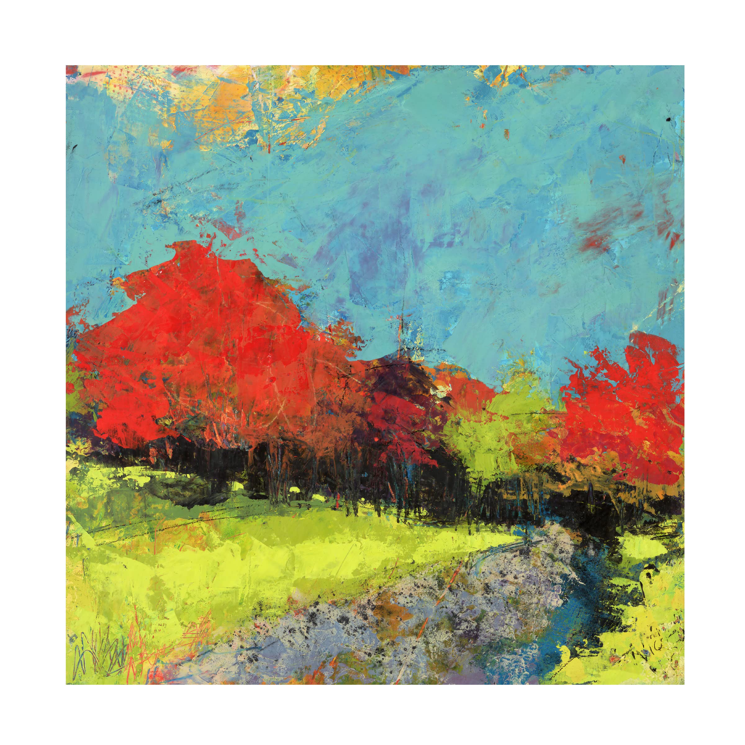 Trademark Fine Art 'Morning Walk' Canvas Art Print by Linda Nickell - Stunning Landscape Wall Decor for Living Room, Bedroom & Office