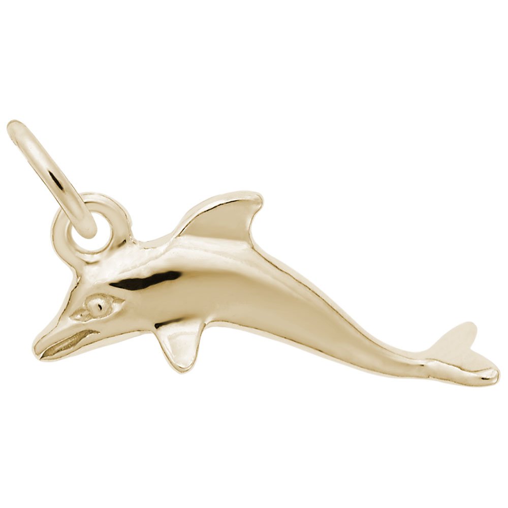 10K Yellow Gold Dolphin Charm Pendant - Elegant Jewelry for Bracelets & Necklaces - Perfect Gift for Beach Lovers & Ocean-Themed Accessories