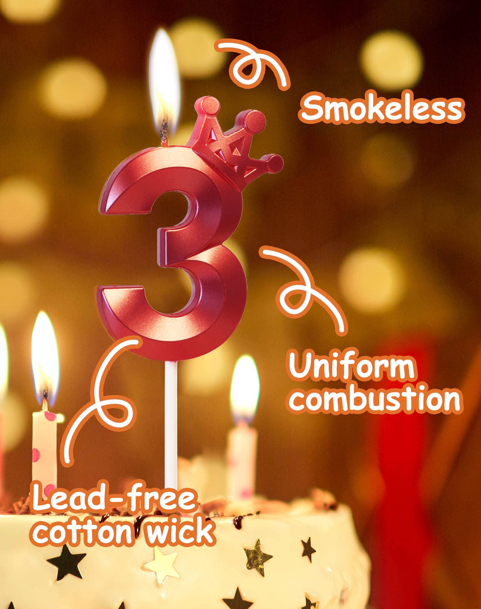 1st Birthday Candles - Number 1 Candle with Crown, Pink Happy Birthday Cake Candles, 3D Design Cake Topper Decorations for Girls, Pets, Birthday Parties & Wedding Anniversaries | Perfect for Baby Showers, Gender Reveals & Special Celebrations